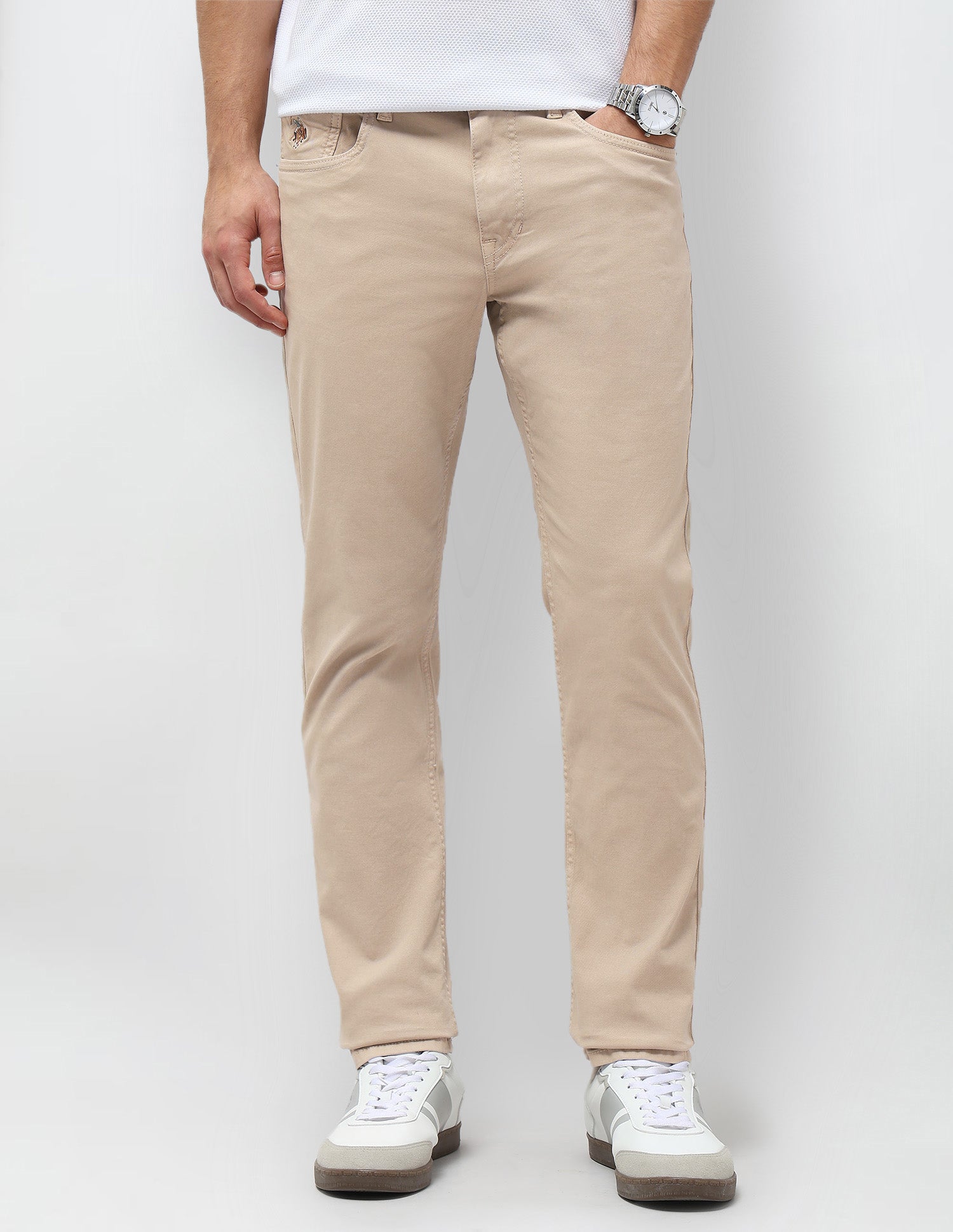 Brandon Slim Tapered Fit Beige Jeans