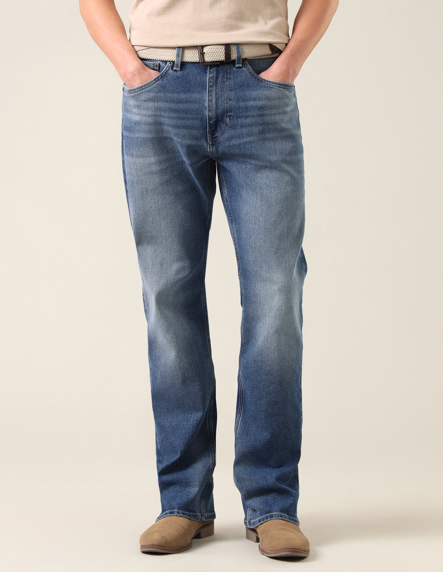 Connor Bootcut Fit Whiskered Jeans Mid Blue - U.S. Polo Assn. India | Large