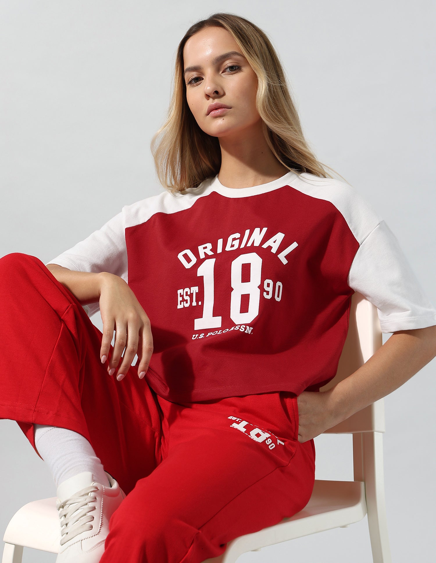 Brand Printed Relaxed T-Shirt Red - U.S. Polo Assn. India | Large