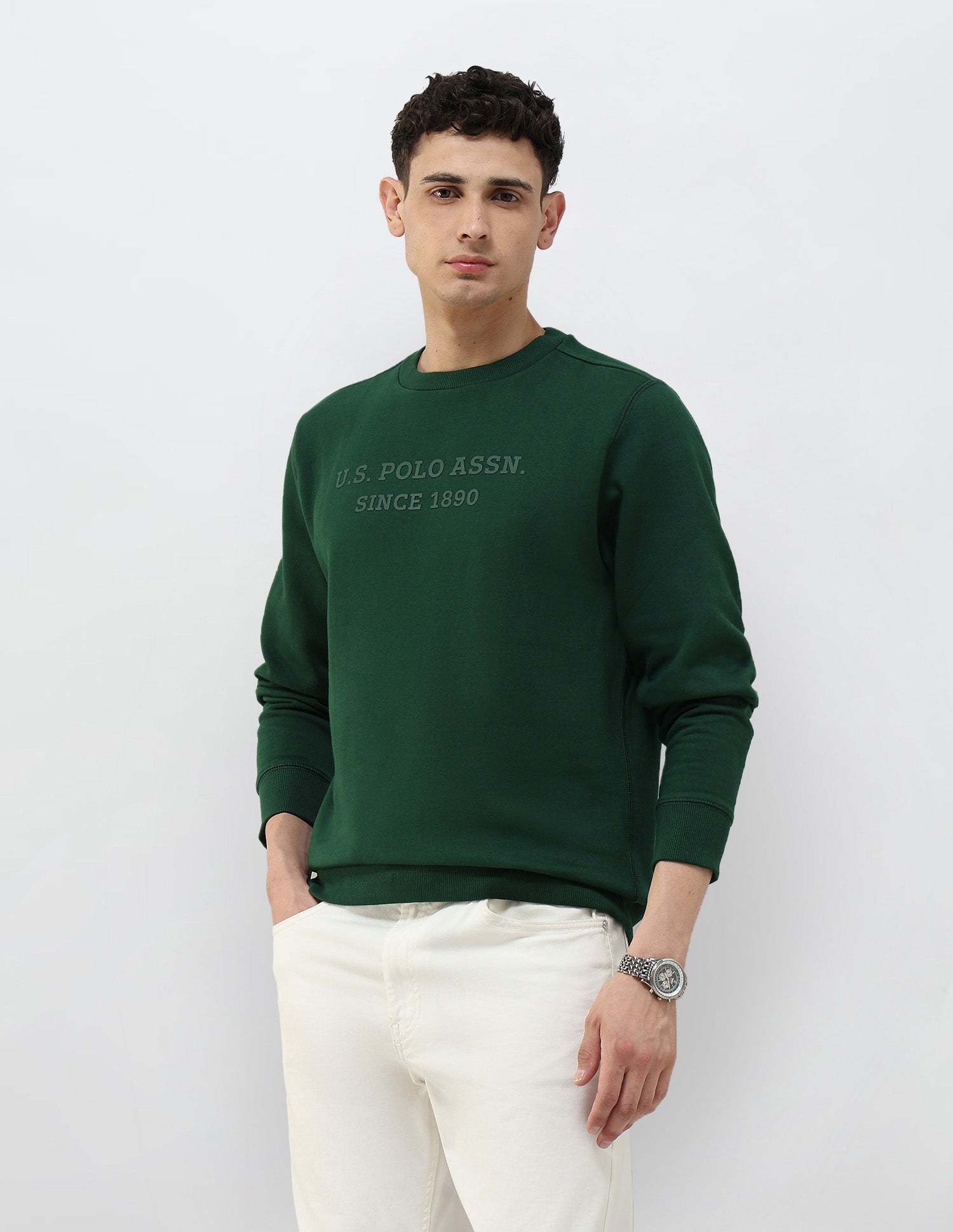 Brand Embossed Regular Fit Sweatshirt