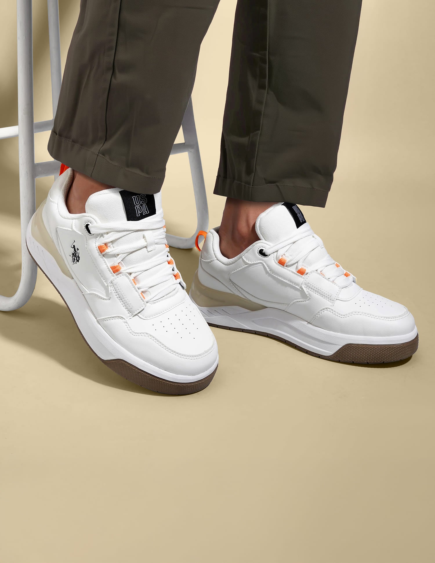 Men Low Top Vander Sneakers White - U.S. Polo Assn. India | Large