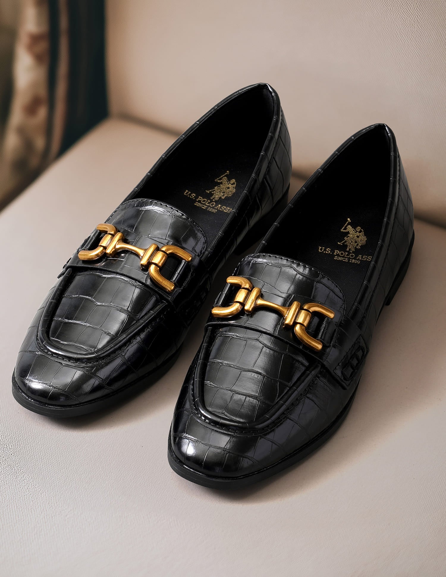 Luna Black Loafers Black - U.S. Polo Assn. India | Large