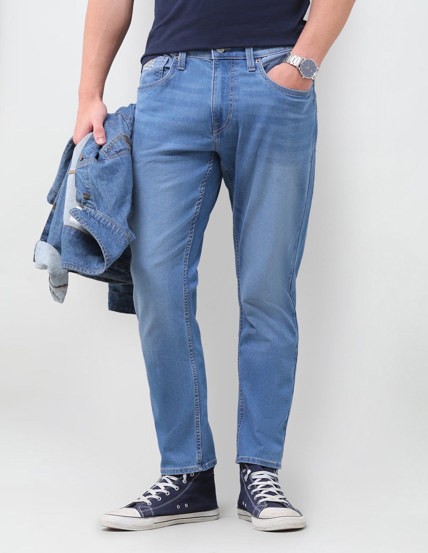 Cole Comfort Cropped Fit Blue Jeans Light Indigo - U.S. Polo Assn. India | Large