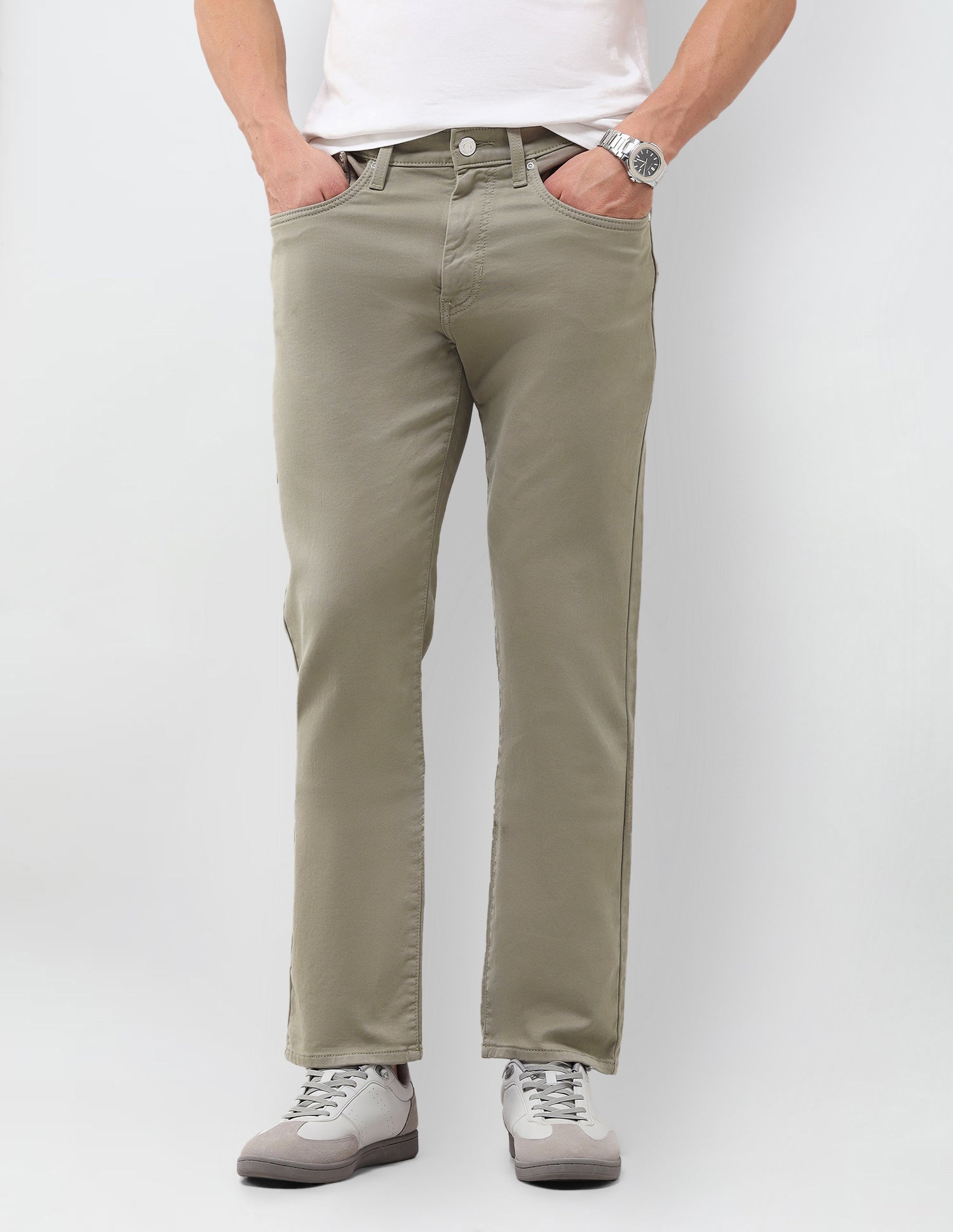 Harold Slim Straight Fit Green Jeans Olive - U.S. Polo Assn. India | Large