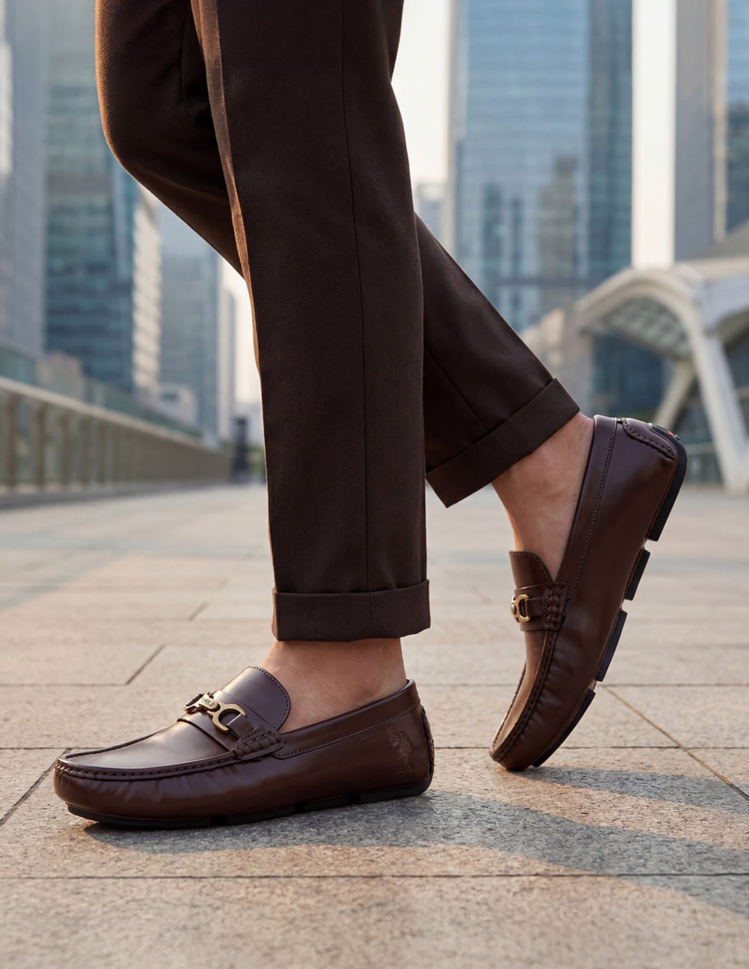 Men Tatum Slip-Ons Glossy Loafers Brown - U.S. Polo Assn. India | Large