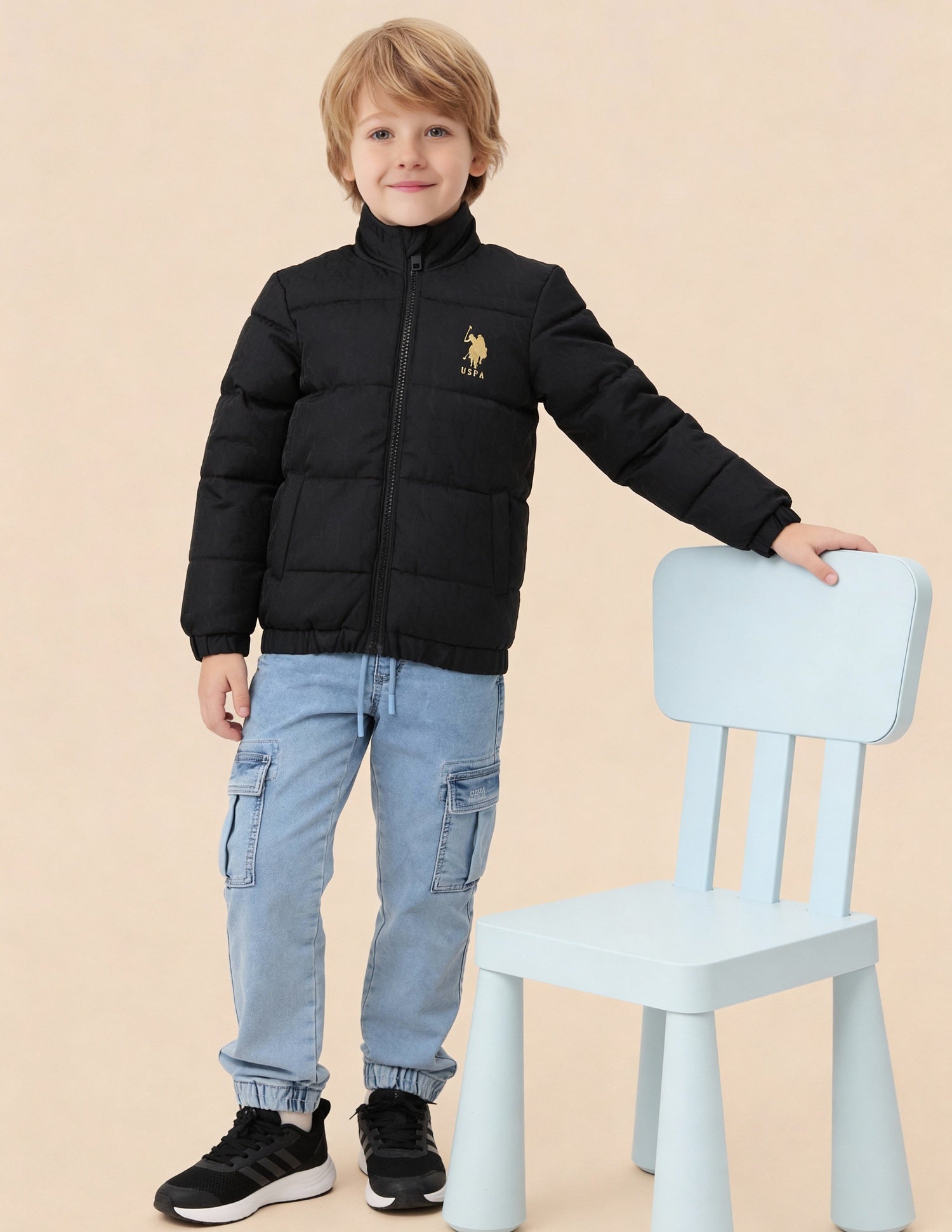 Boys Brand Printed Puffer Jacket