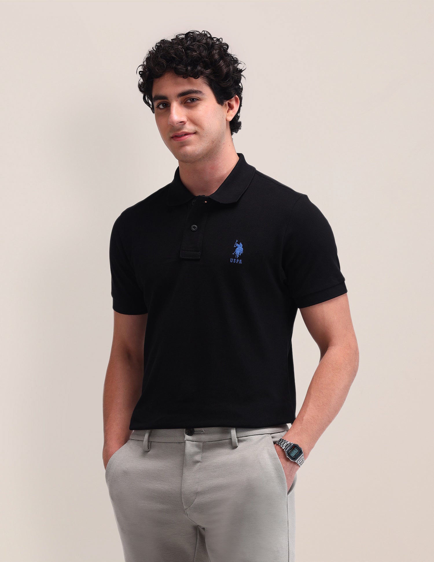 Solid Cotton Slim Fit Polo Shirt