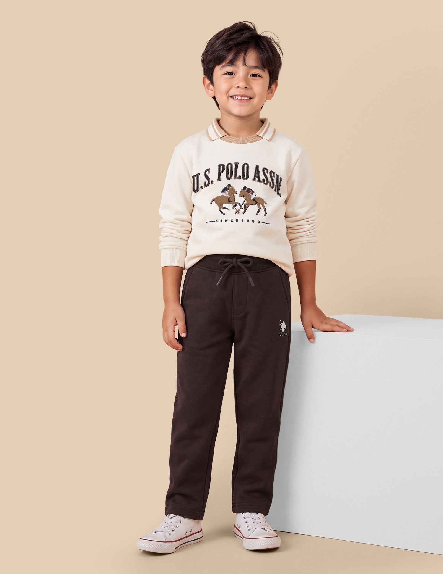 Solid Regular Fit Track Pants Brown - U.S. Polo Assn. India | Large