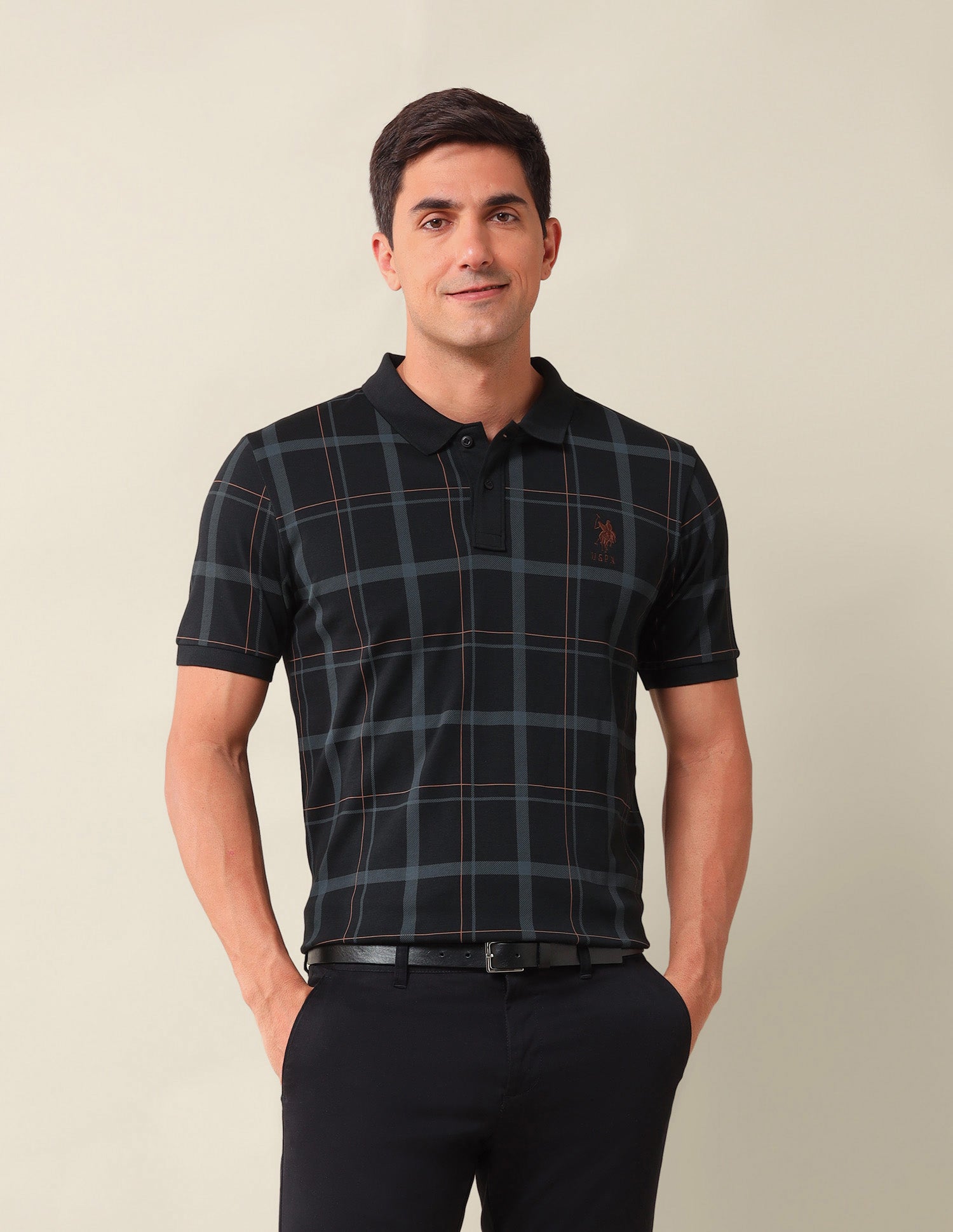 Checked Slim Fit Polo Shirt