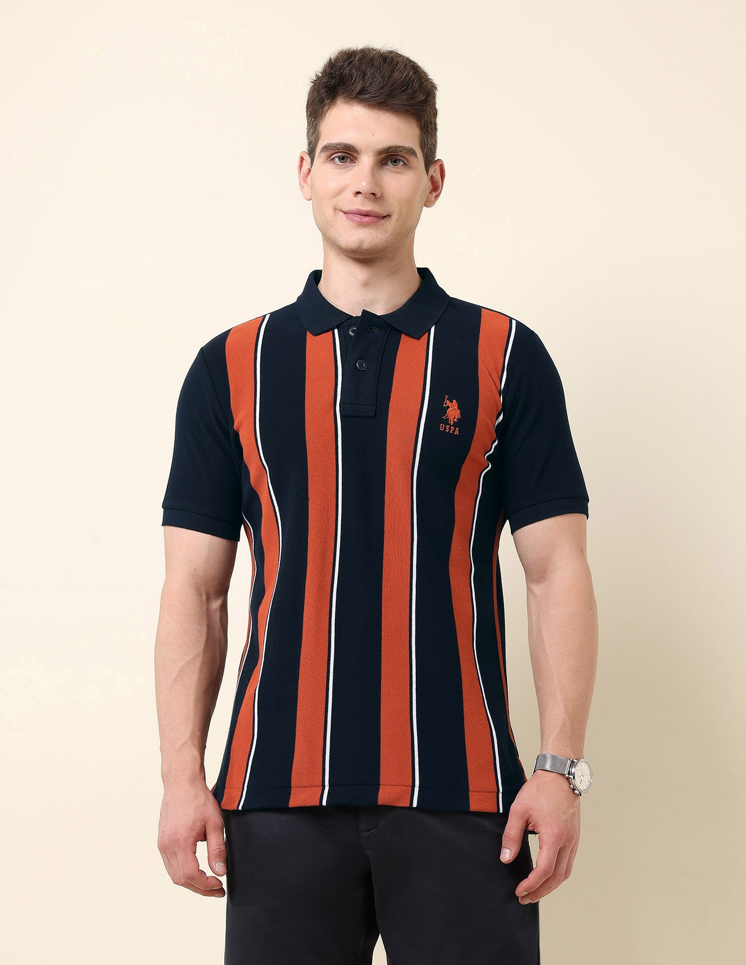 Vertical Striped Classic Polo Shirt Navy - U.S. Polo Assn. India | Large