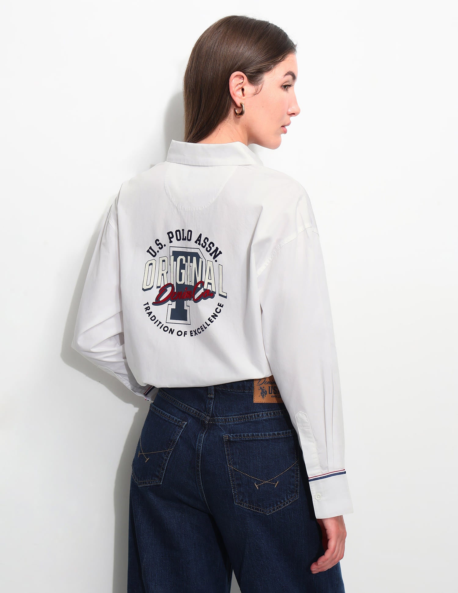 Relaxed Brand Embroidered Shirt White - U.S. Polo Assn. India | Large
