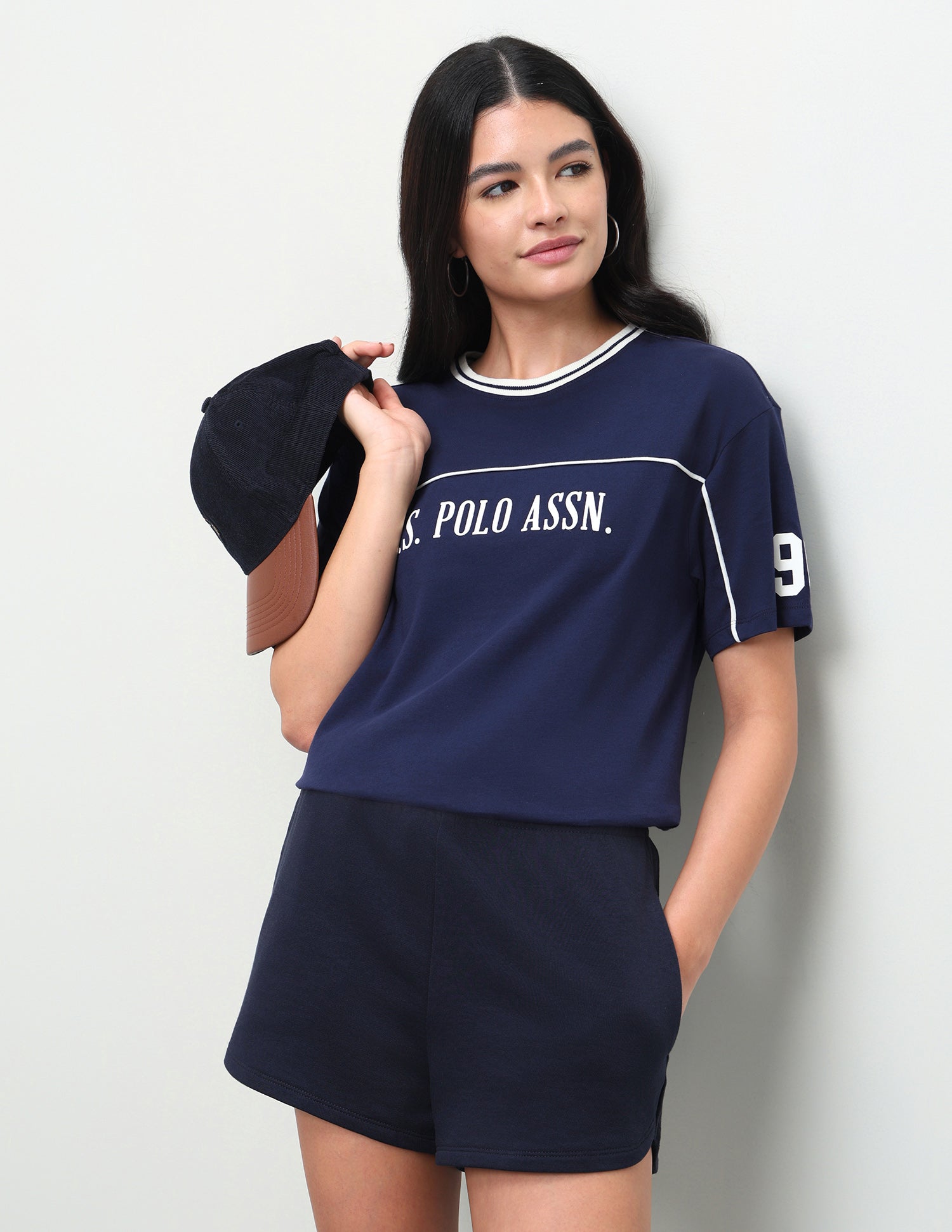 Brand Printed Regular Fit T-Shirt Navy - U.S. Polo Assn. India | Large
