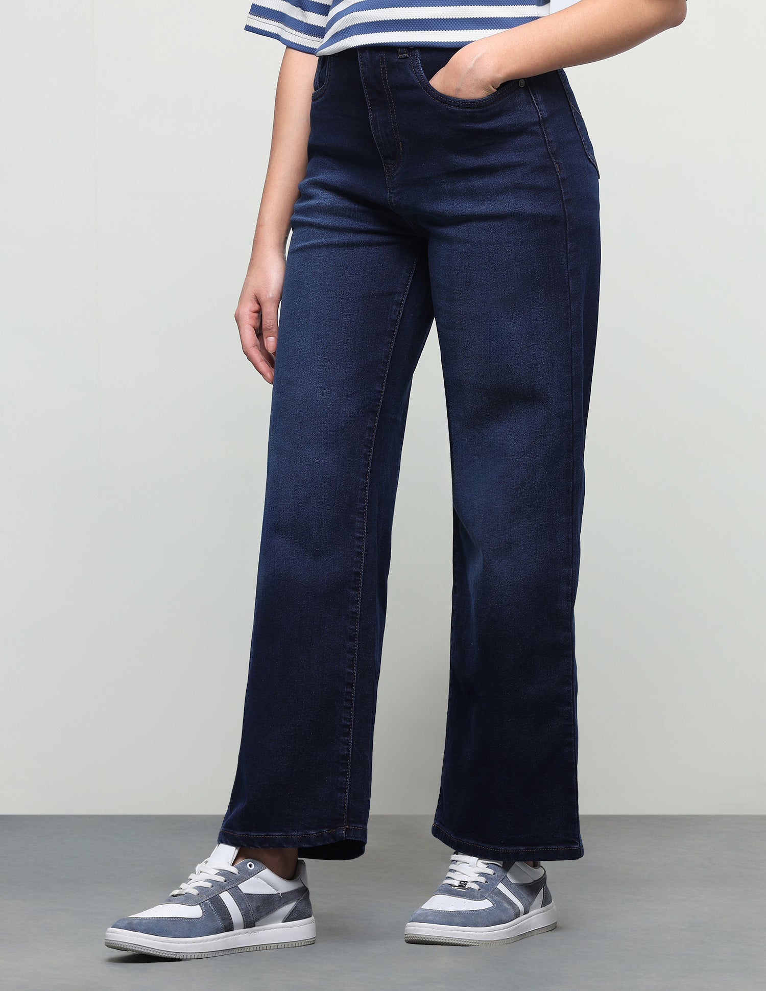 Wide Leg Fit Blue Jeans Dark Blue - U.S. Polo Assn. India | Large