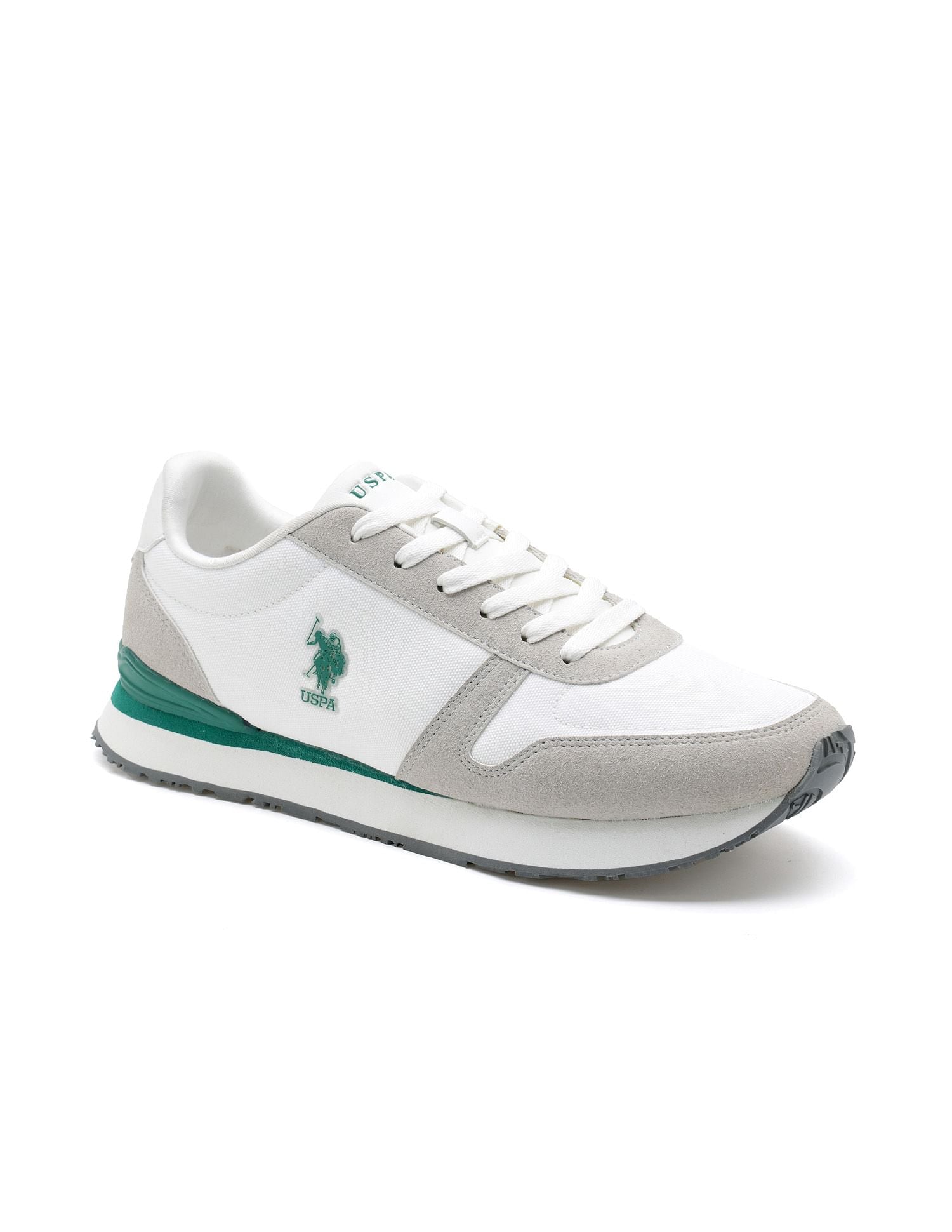 Men Tregon Suede Colourblocked Sneakers White - U.S. POLO ASSN. | Large