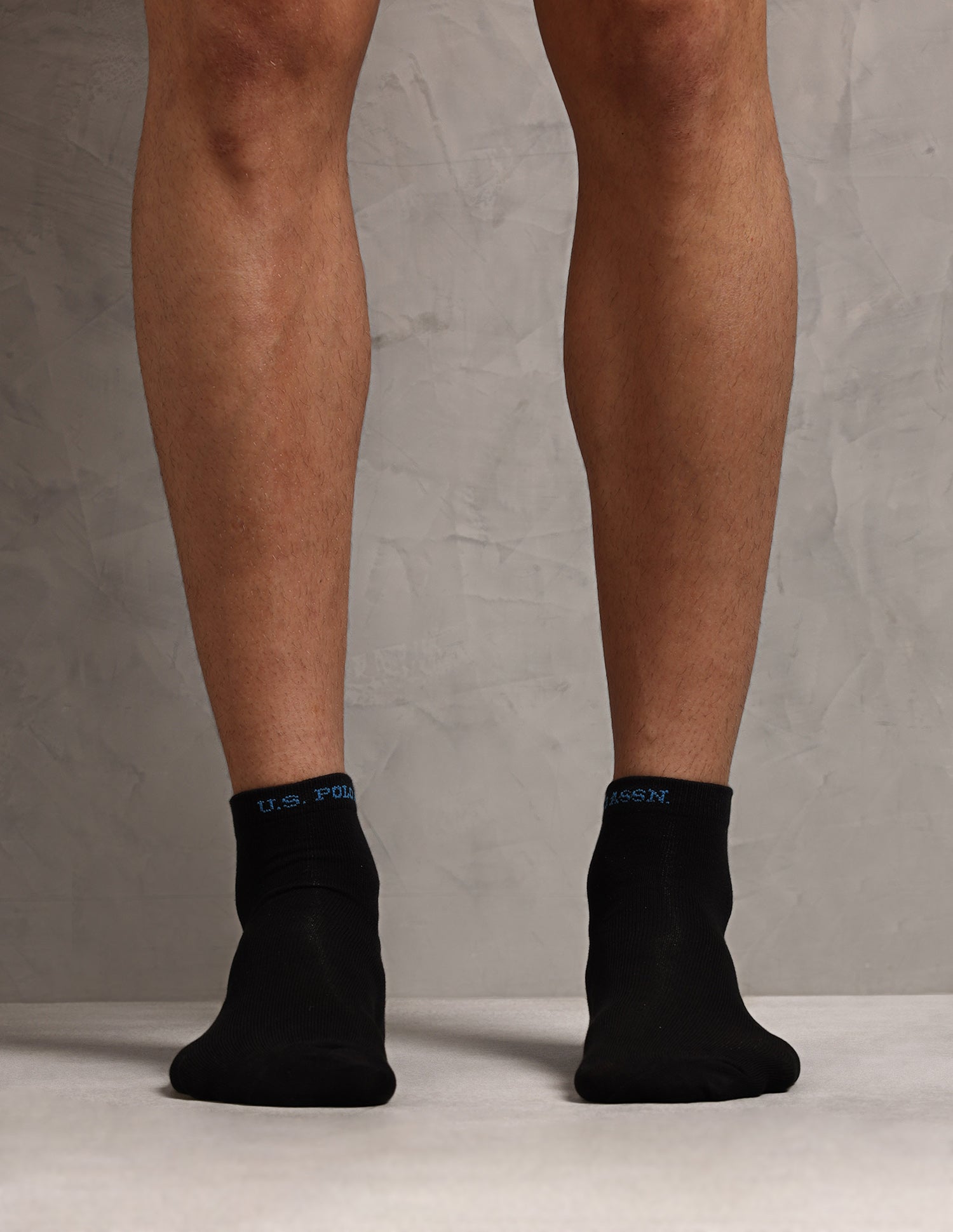 Ankle Length Cotton Stretch Socks - Pack Of 1 Black - U.S. Polo Assn. India | Large