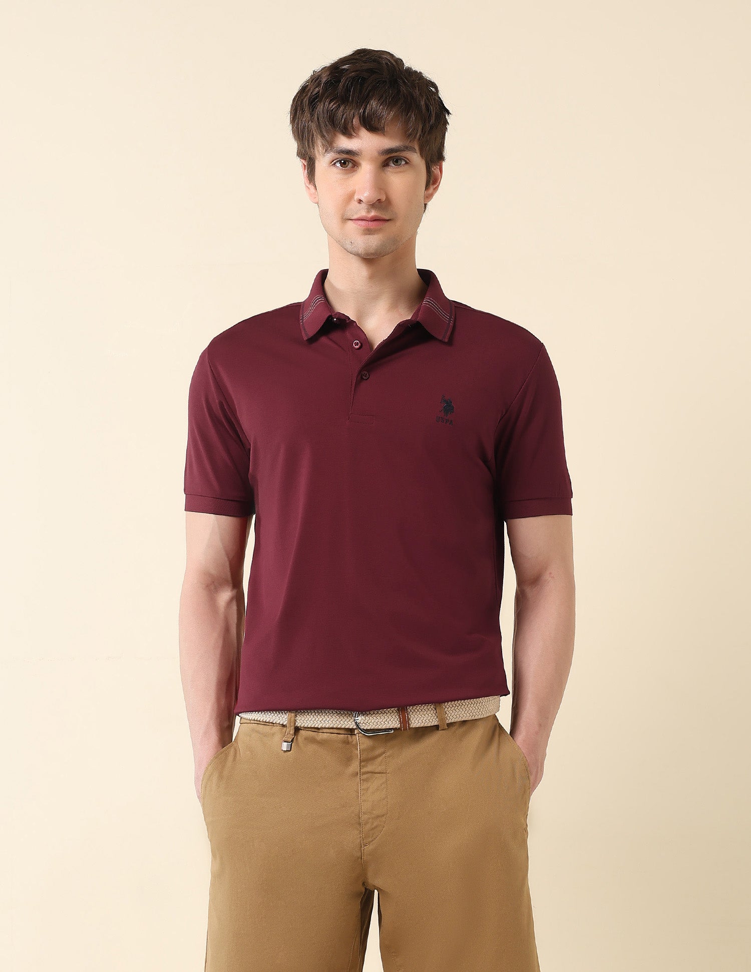Solid Gentlemans Club Polo Shirt Maroon - U.S. Polo Assn. India | Large