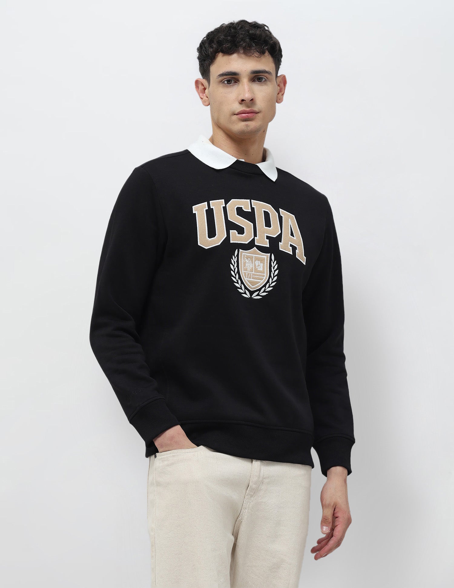 Brand Embroidered Regular Fit Sweatshirt