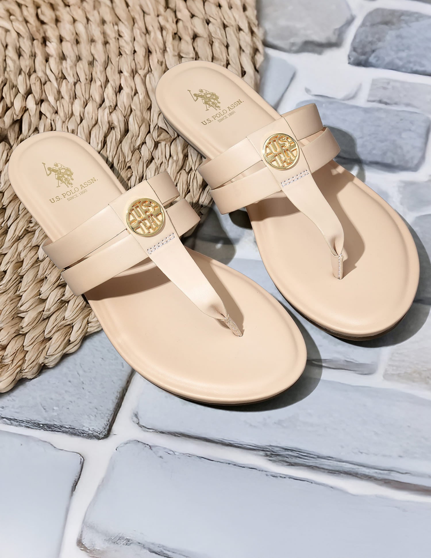 Micky Nude Lightweight Footbed Flats Nude - U.S. Polo Assn. India | Large