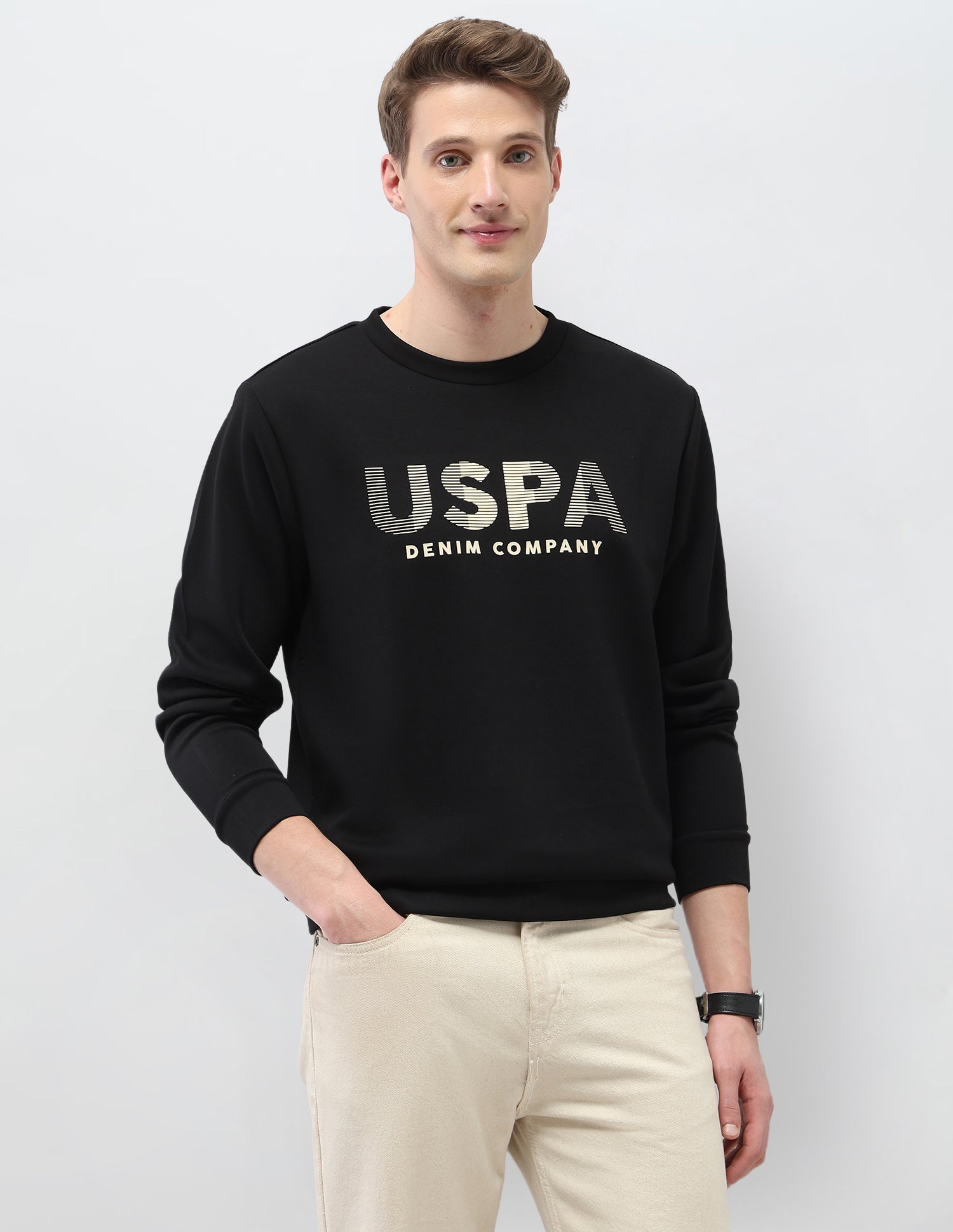 Brand Embossed Regular Fit Sweatshirt