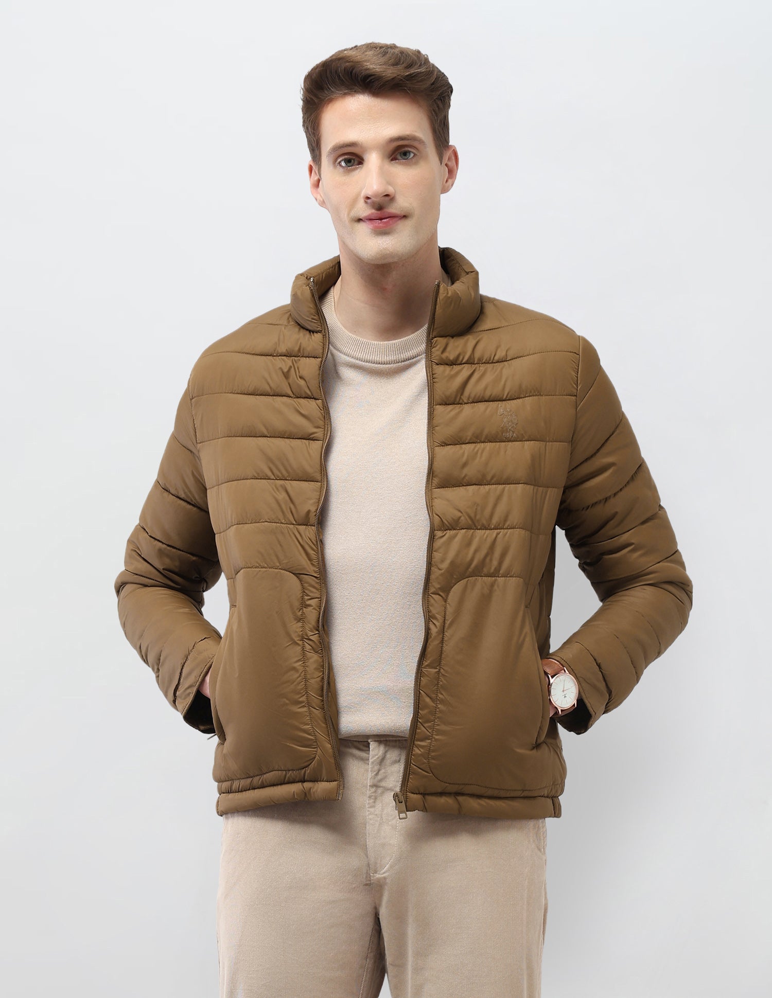 Solid Regular Fit Puffer Jacket