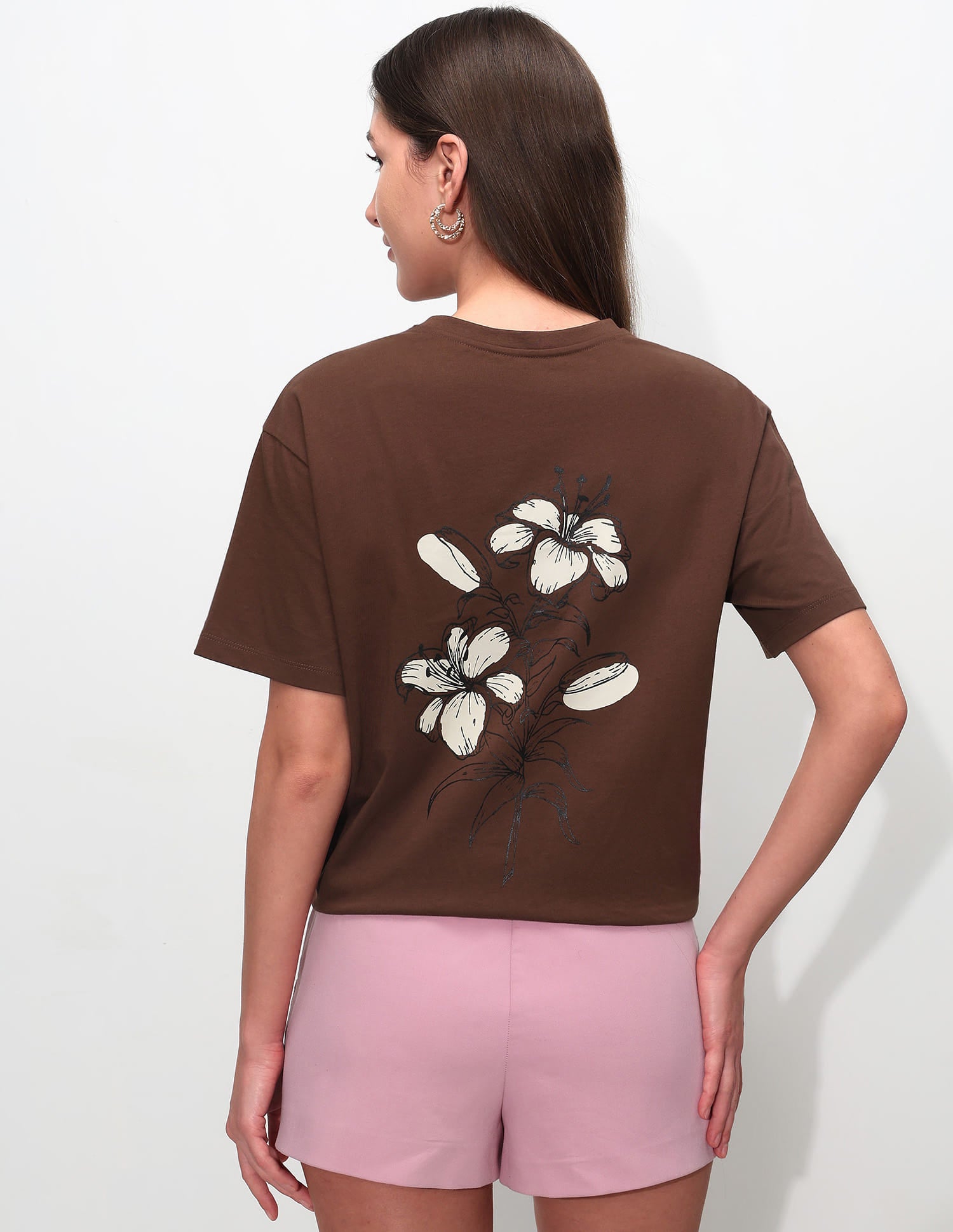 Oversized Fit Floral Printed T-Shirt