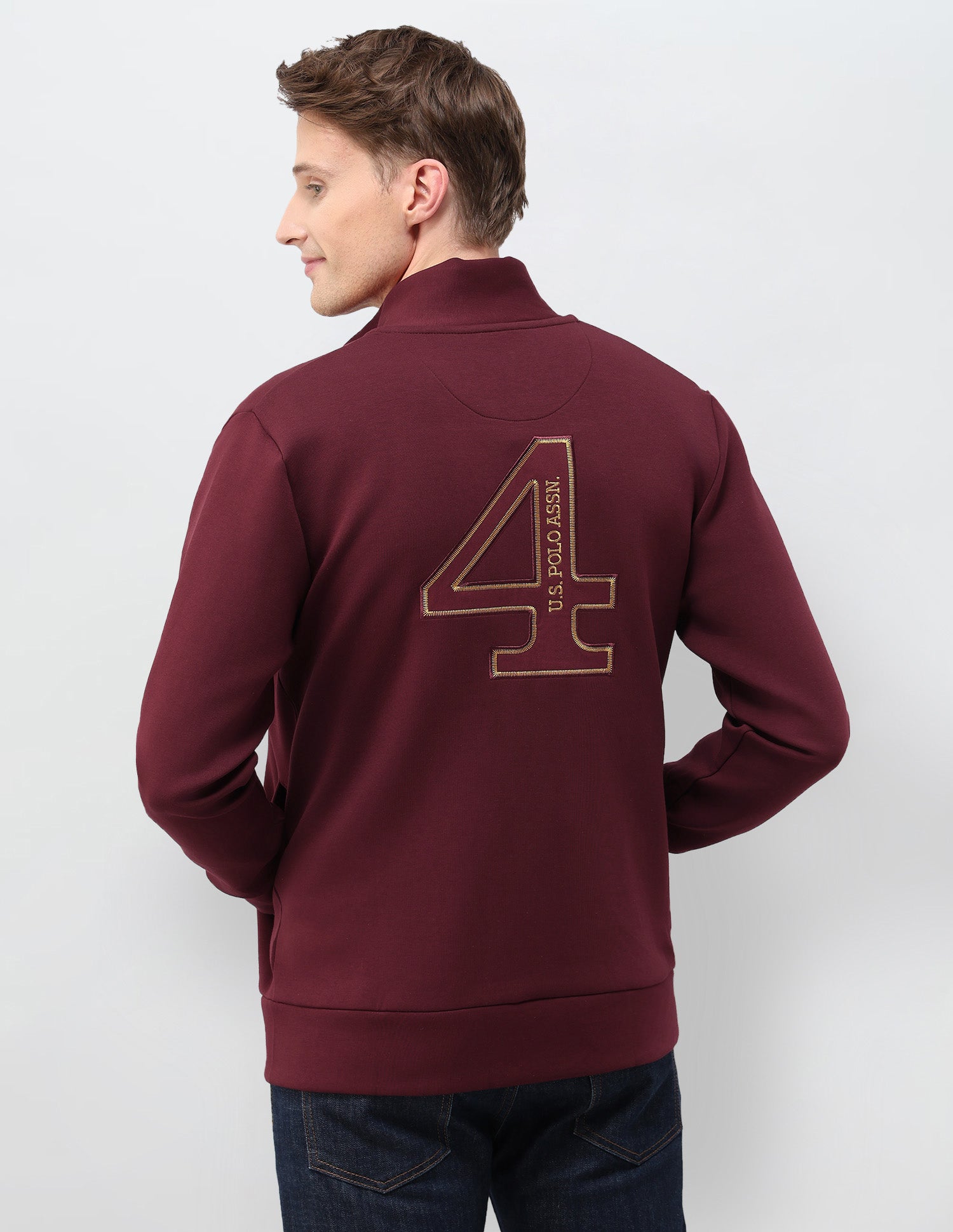 Numeric Brand Embroidered Zipper Sweatshirt
