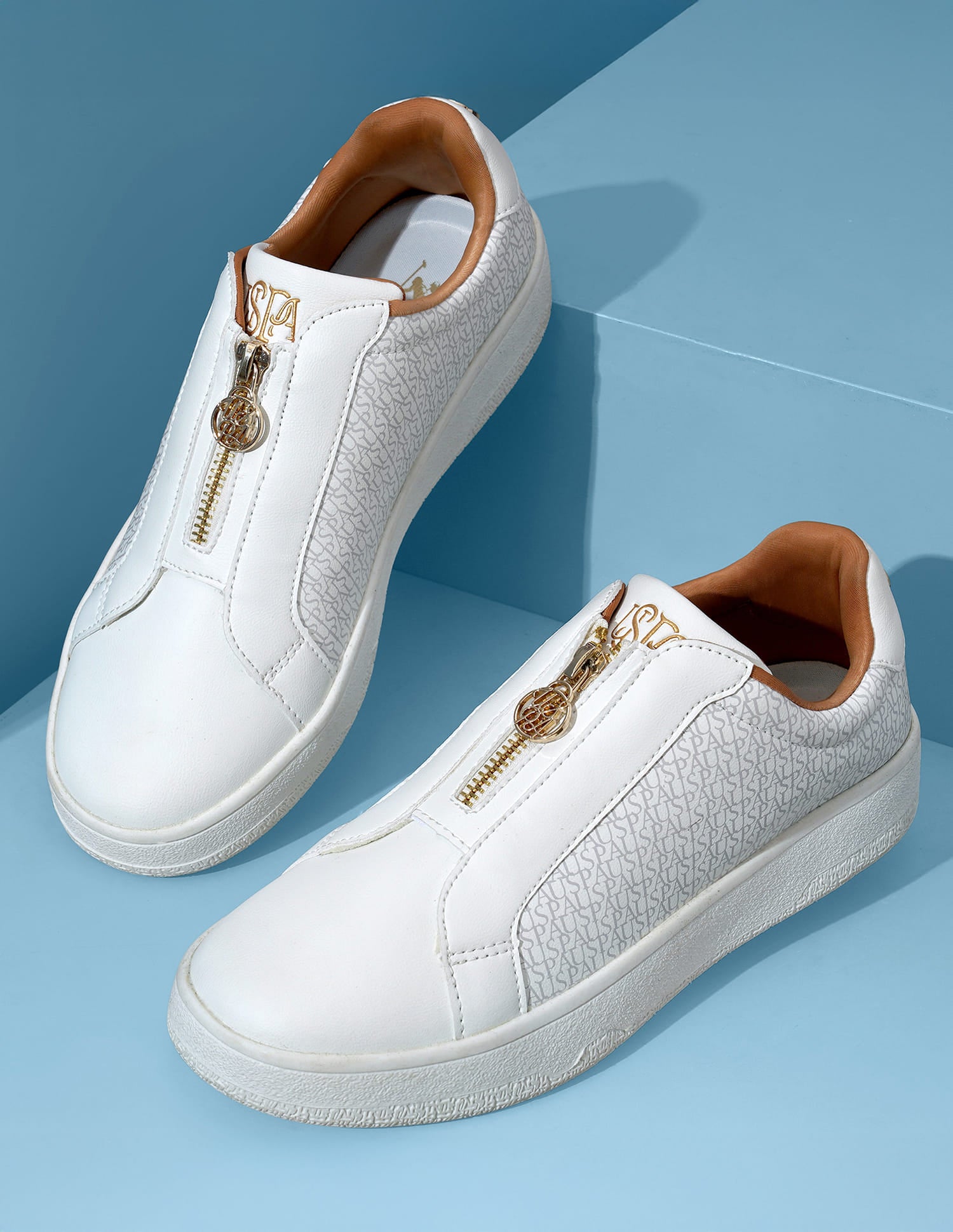 Women Marisa Brand Printed Sneakers White - U.S. Polo Assn. India | Large