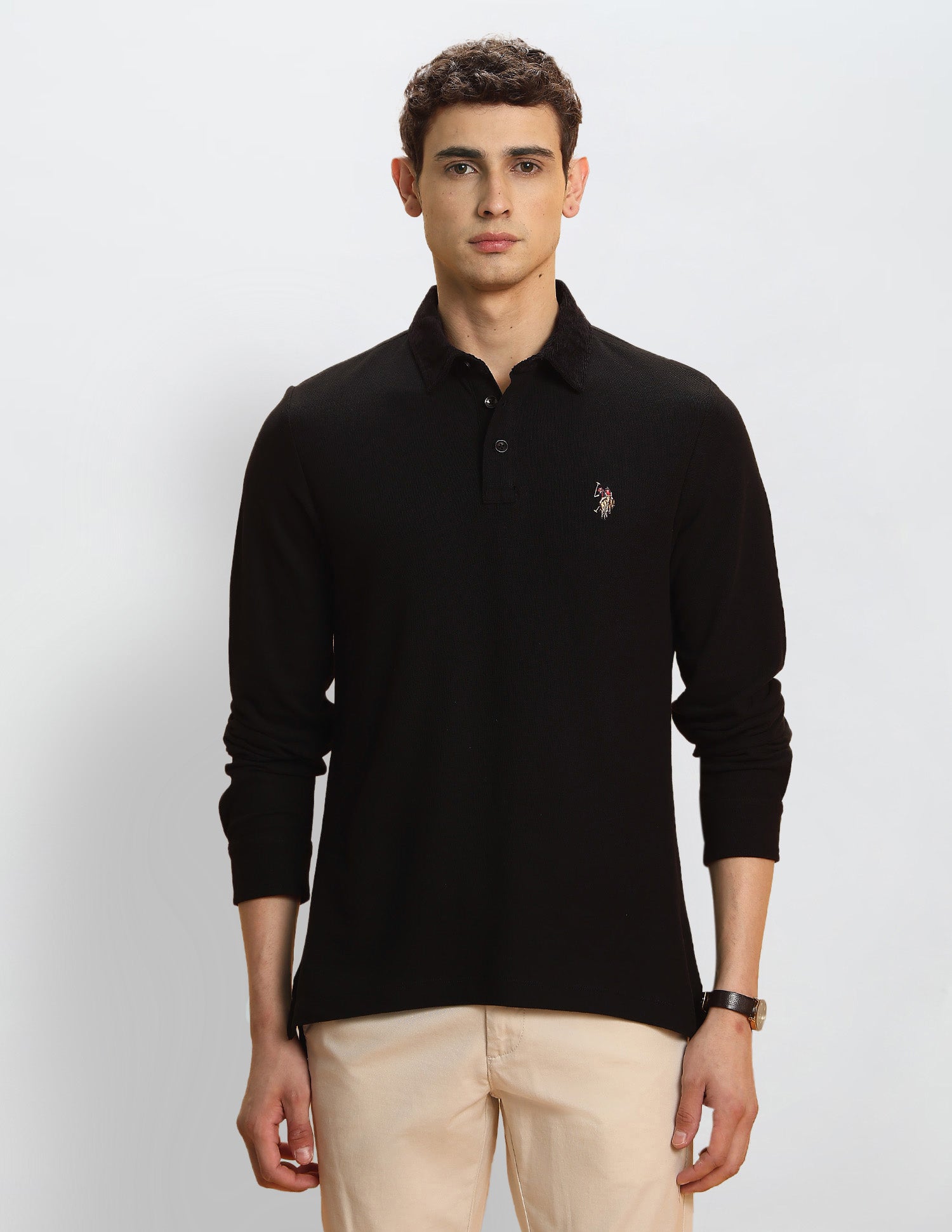 Solid Legend Of Horseshoe Polo Shirt Black - U.S. Polo Assn. India | Large