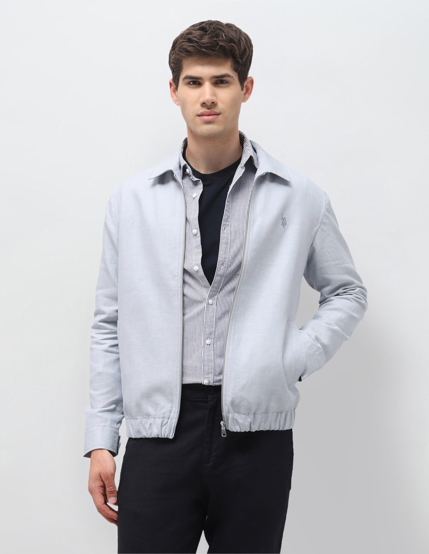 Regular Fit Solid Jacket