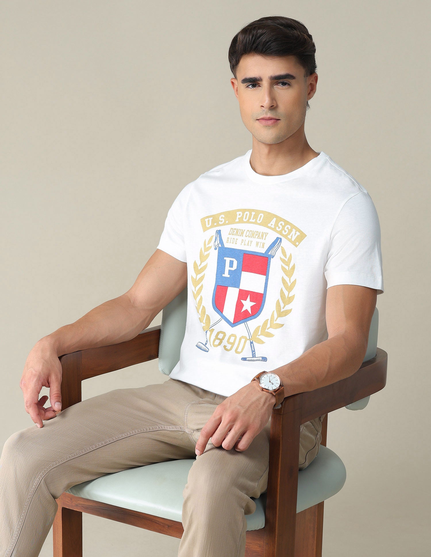 Graphic Print Muscle Fit T-Shirt