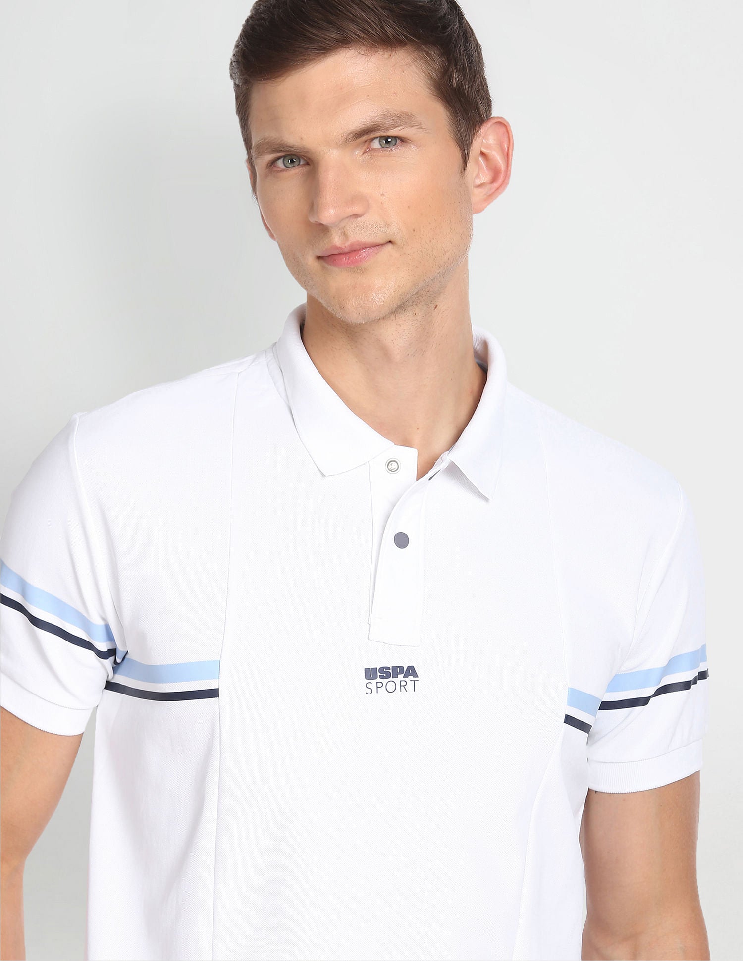 Slim Fit Horizontal Stripe Polo Shirt White - U.S. POLO ASSN. | Large