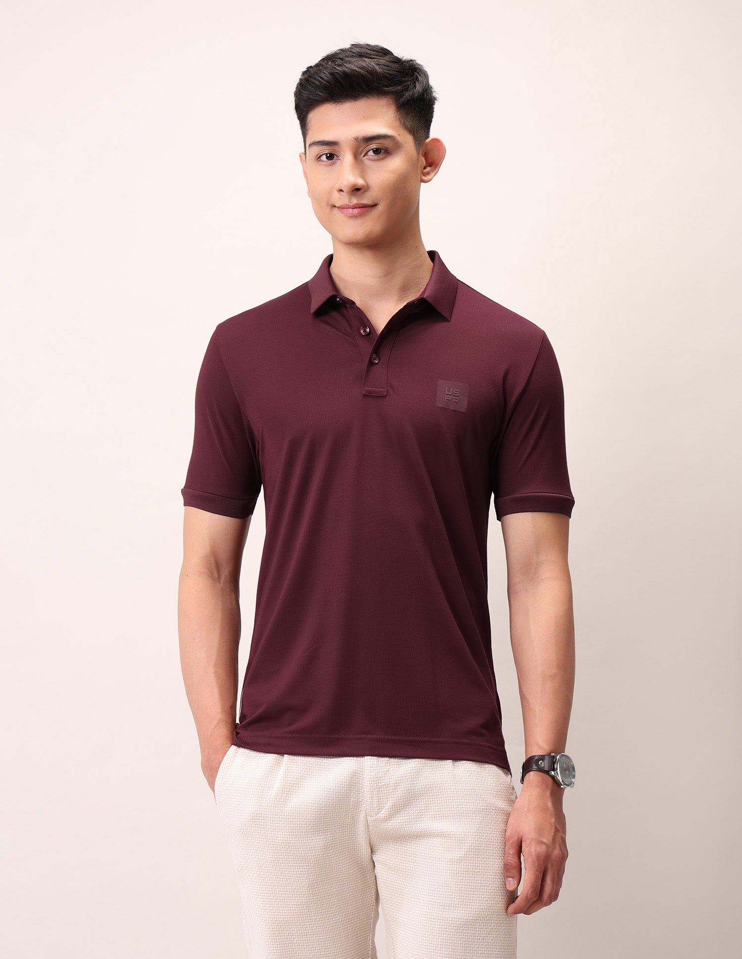 Muscle Fit Outdoor Polo Shirt Maroon - U.S. Polo Assn. India | Large
