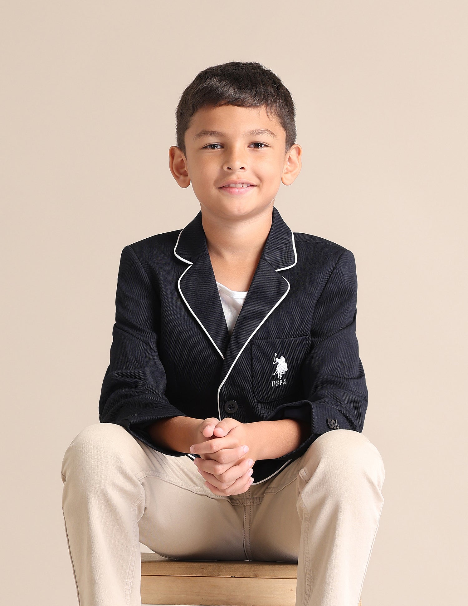 Boys Textured Pattern Blazer