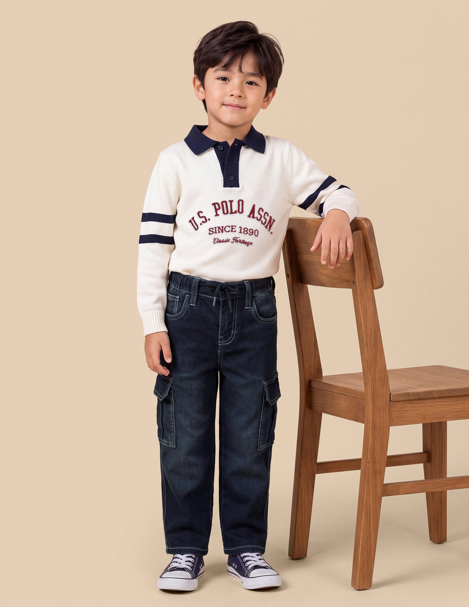 Shawn Baggy Fit Blue Cargo Jeans Dark Blue - U.S. Polo Assn. India | Large