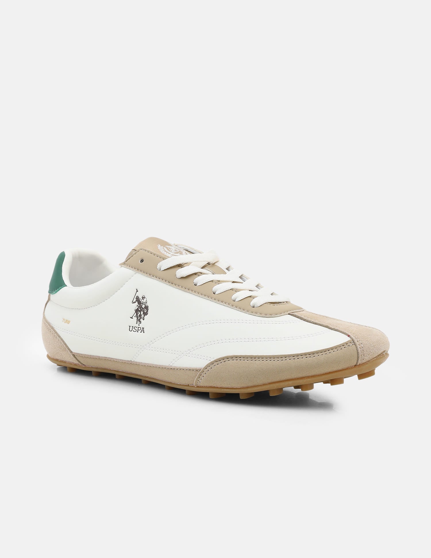 Round Toe Suede Turf Sneakers Off White - U.S. Polo Assn. India | Large