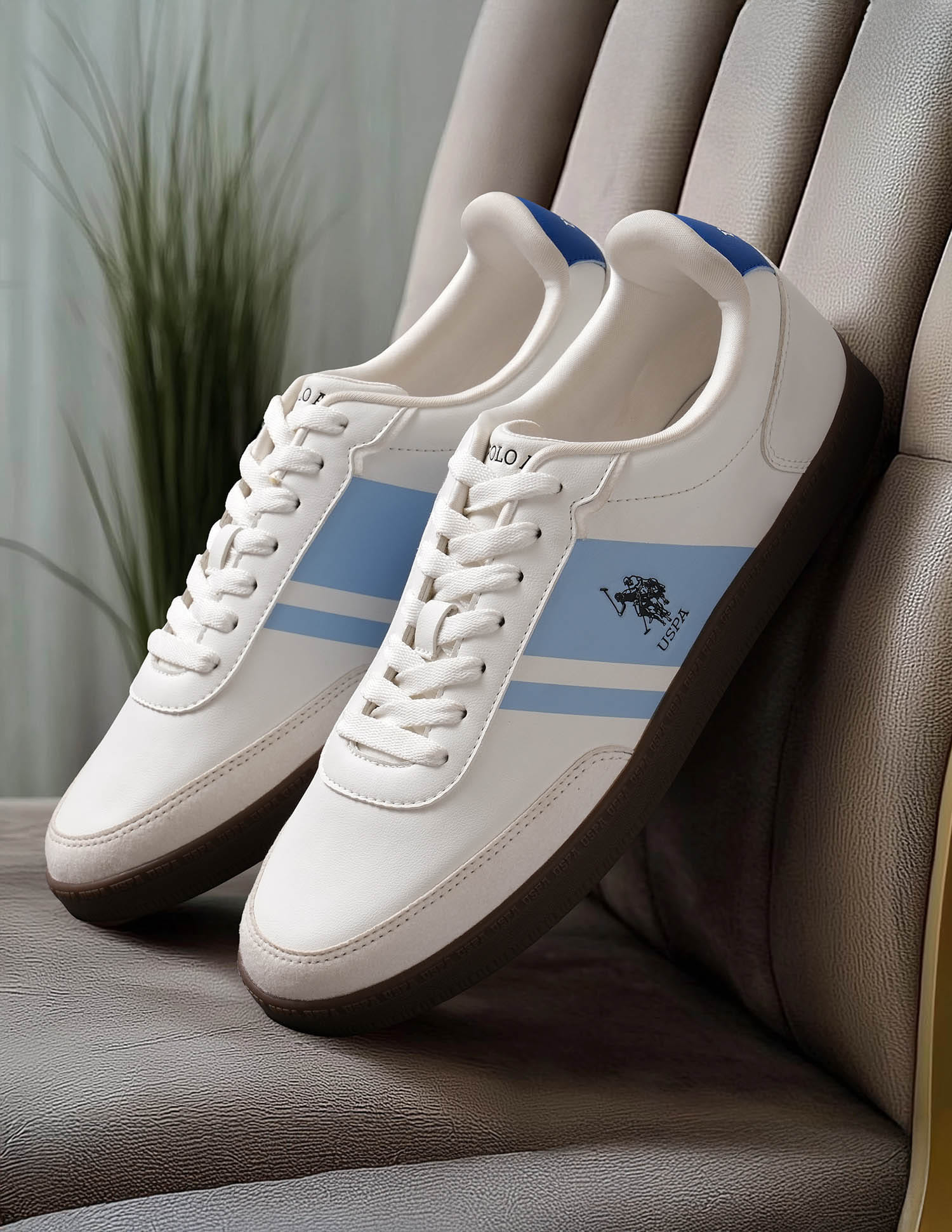 Men Hilton Colourblocked Sneakers Off White - U.S. Polo Assn. India | Large