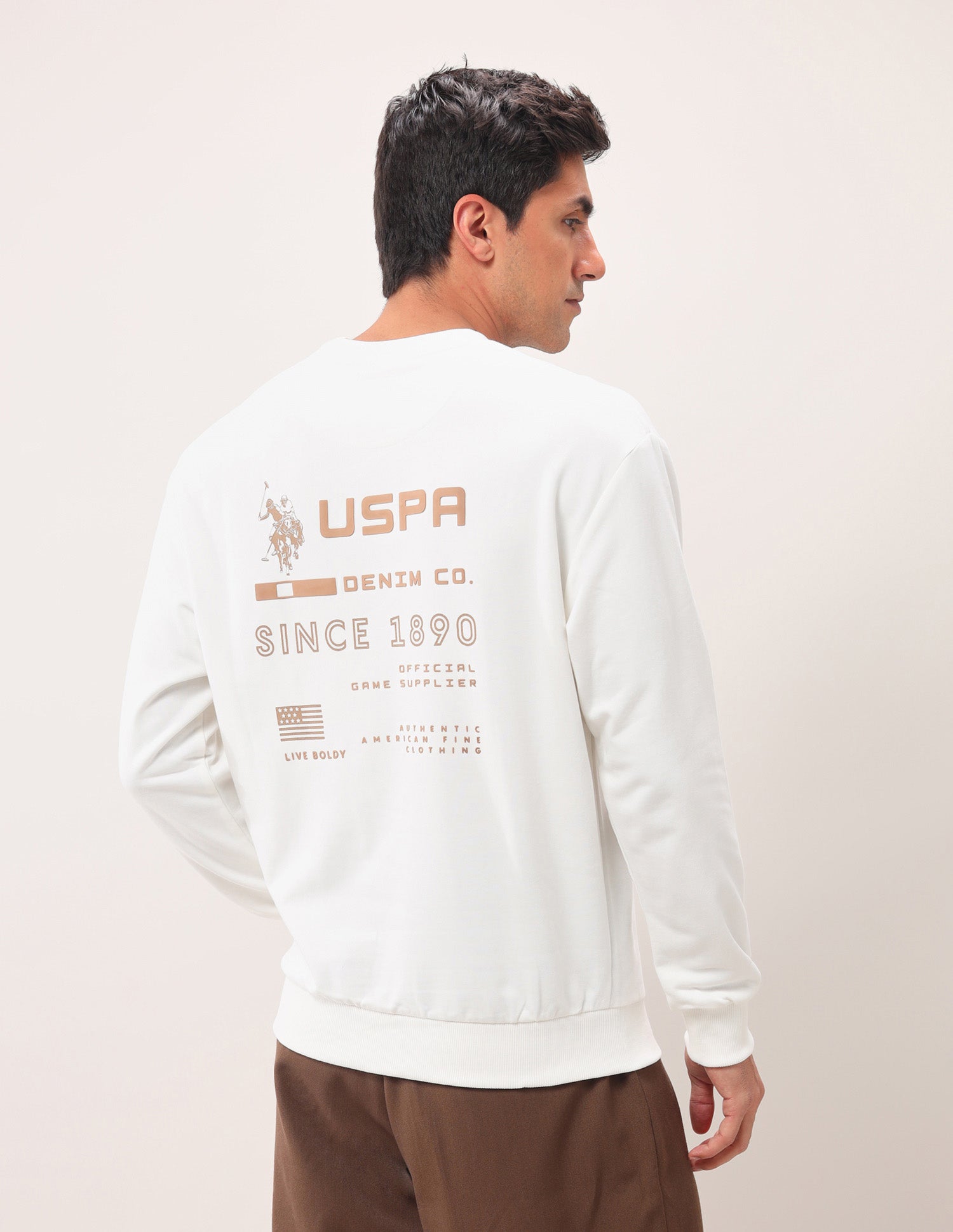 Brand Printed Crew Neck Sweatshirt