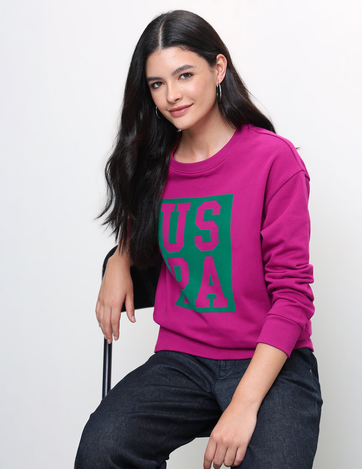 Brand Printed Relaxed Fit Sweatshirt