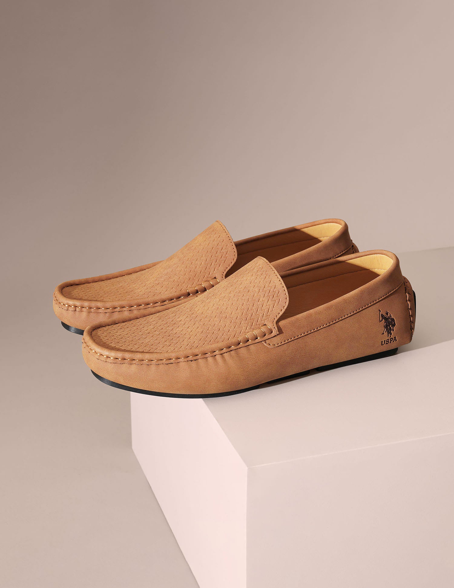 Men Colin 6.0 Textured Loafers Tan - U.S. Polo Assn. India | Large