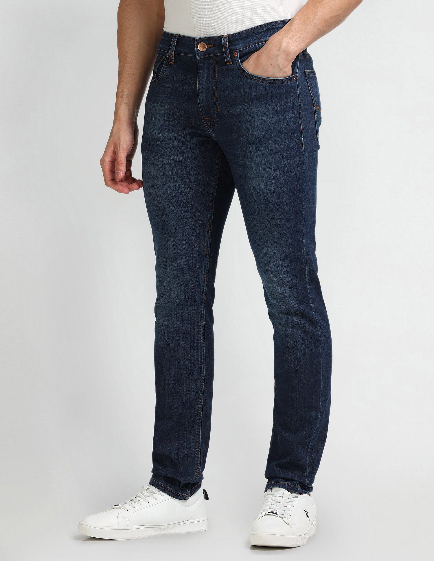 Brandon Slim Tapered Blue Jeans Blue - U.S. Polo Assn. India | Large