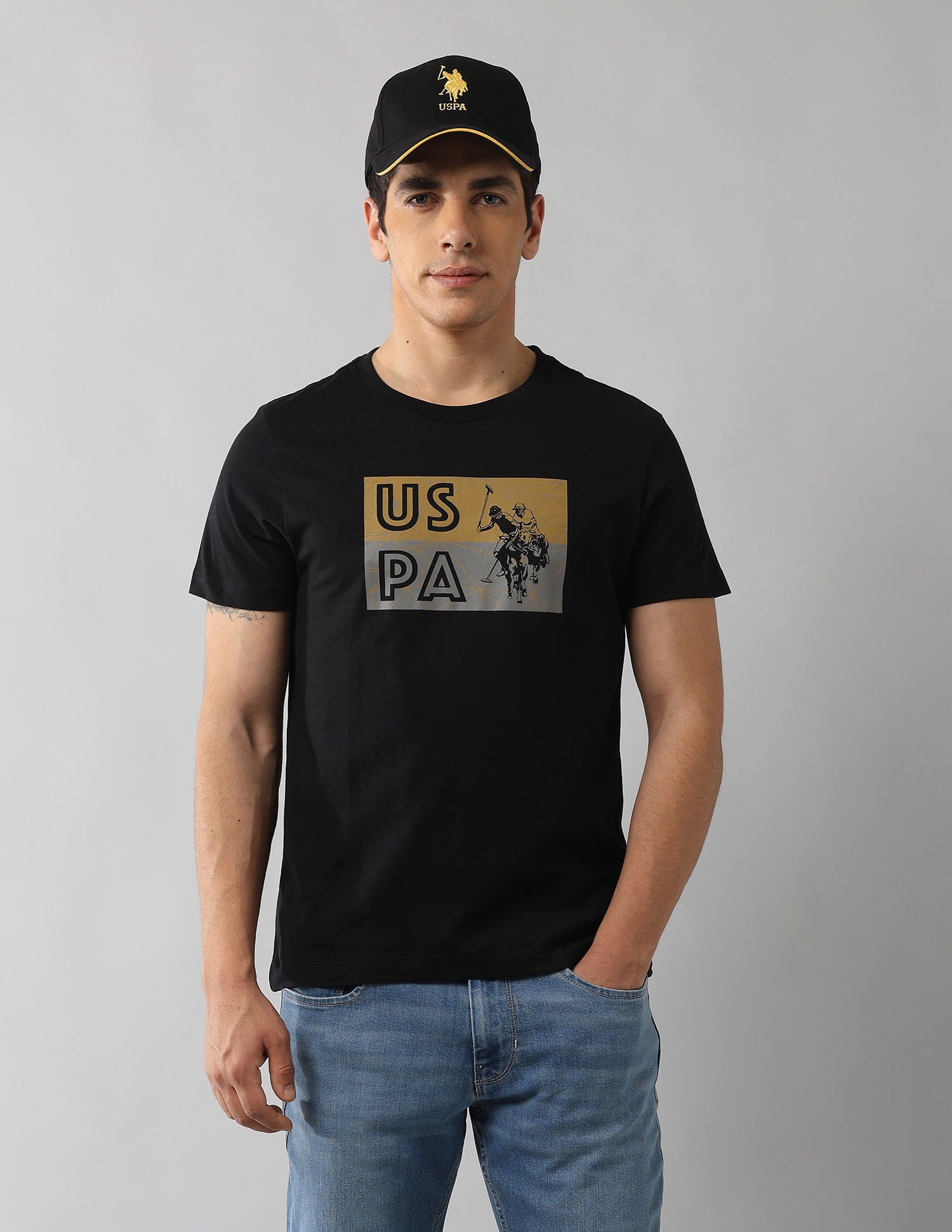 Brand Printed Muscle Fit T-Shirt