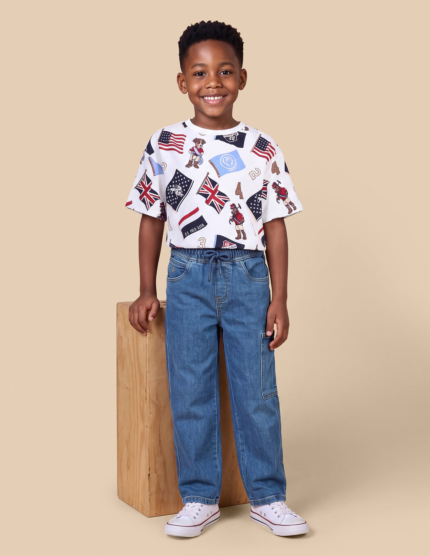 Shawn Baggy Fit Blue Cargo Jeans Blue - U.S. Polo Assn. India | Large