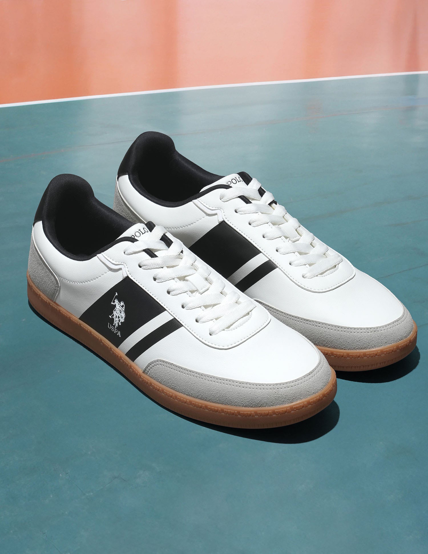 Men Hilton Colourblocked Sneakers White - U.S. Polo Assn. India | Large