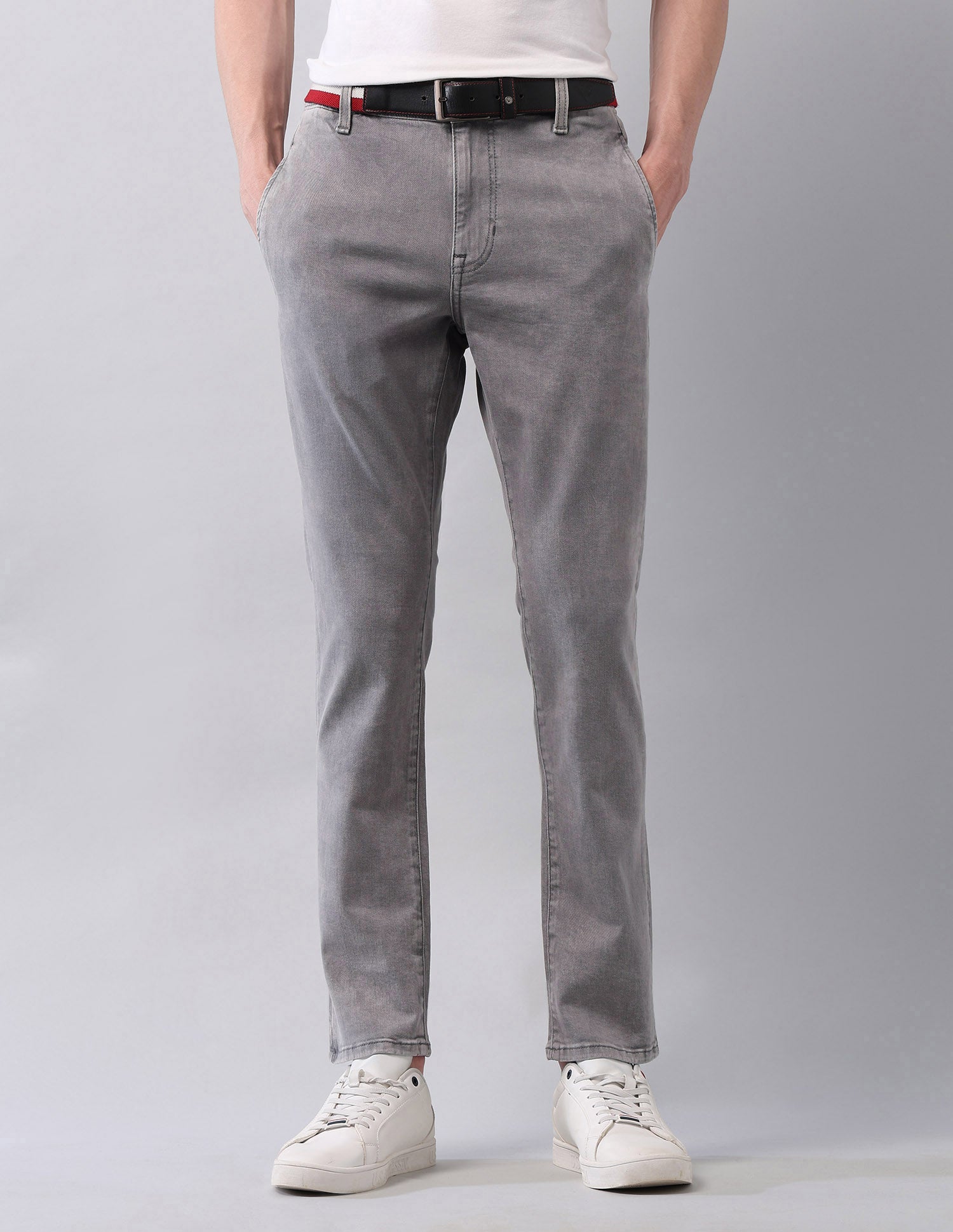 Stone Washed Regular Fit Blue Jeans Grey - U.S. Polo Assn. India | Large