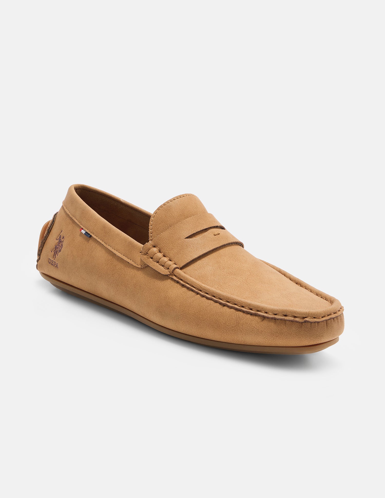 Round Toe Elric Loafers Tan - U.S. Polo Assn. India | Large