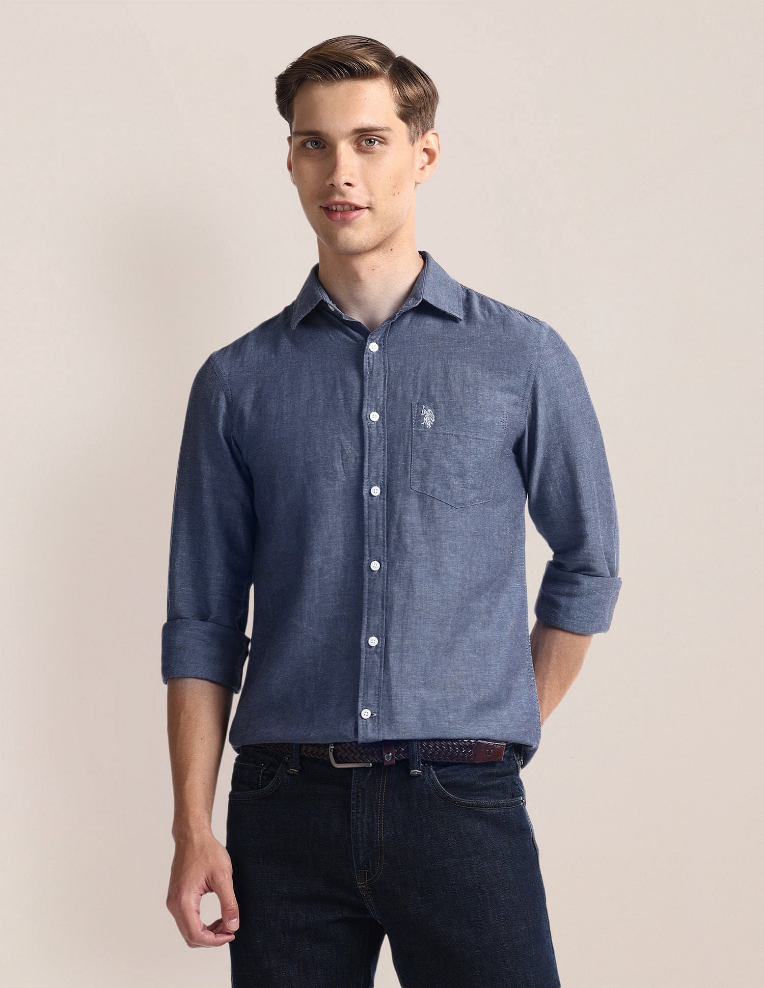 Heathered Linen Blend Shirt