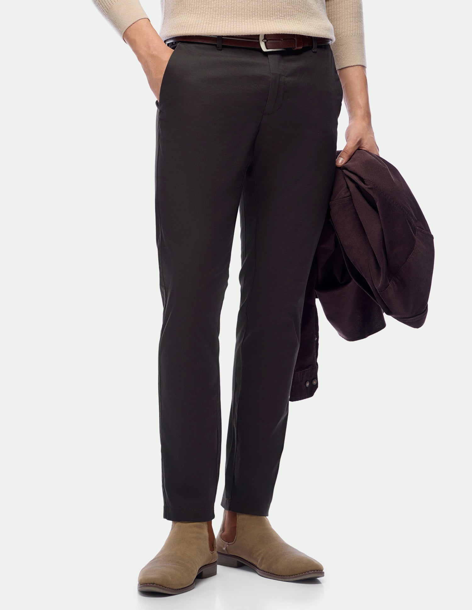 Twill Austin Trim Regular Fit Trousers Choco - U.S. Polo Assn. India | Large