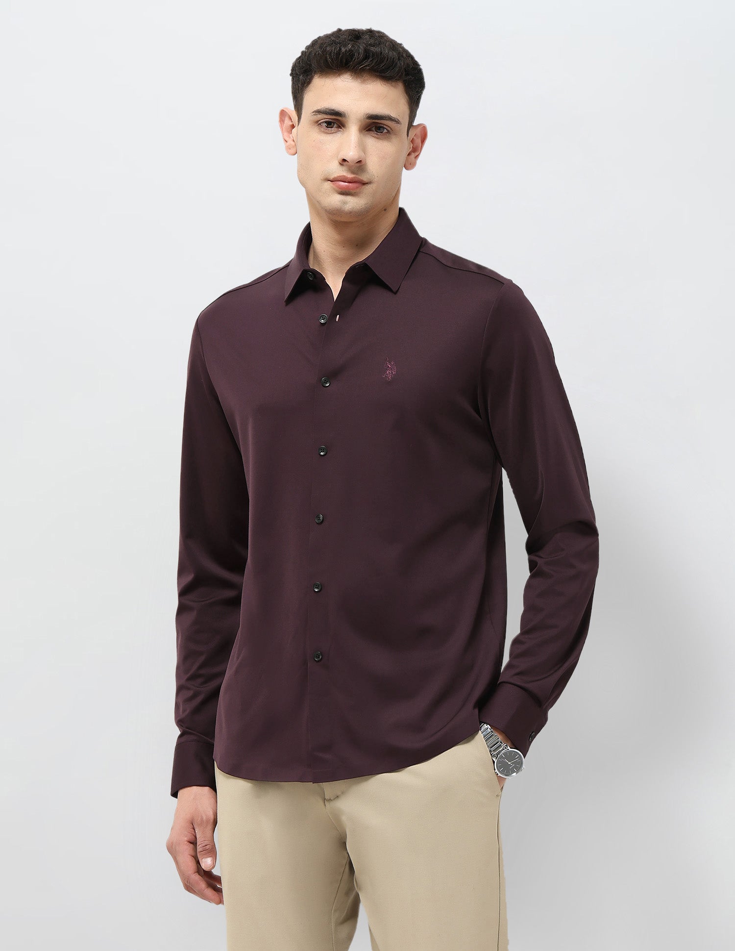 Solid Tailored Fit Shirt