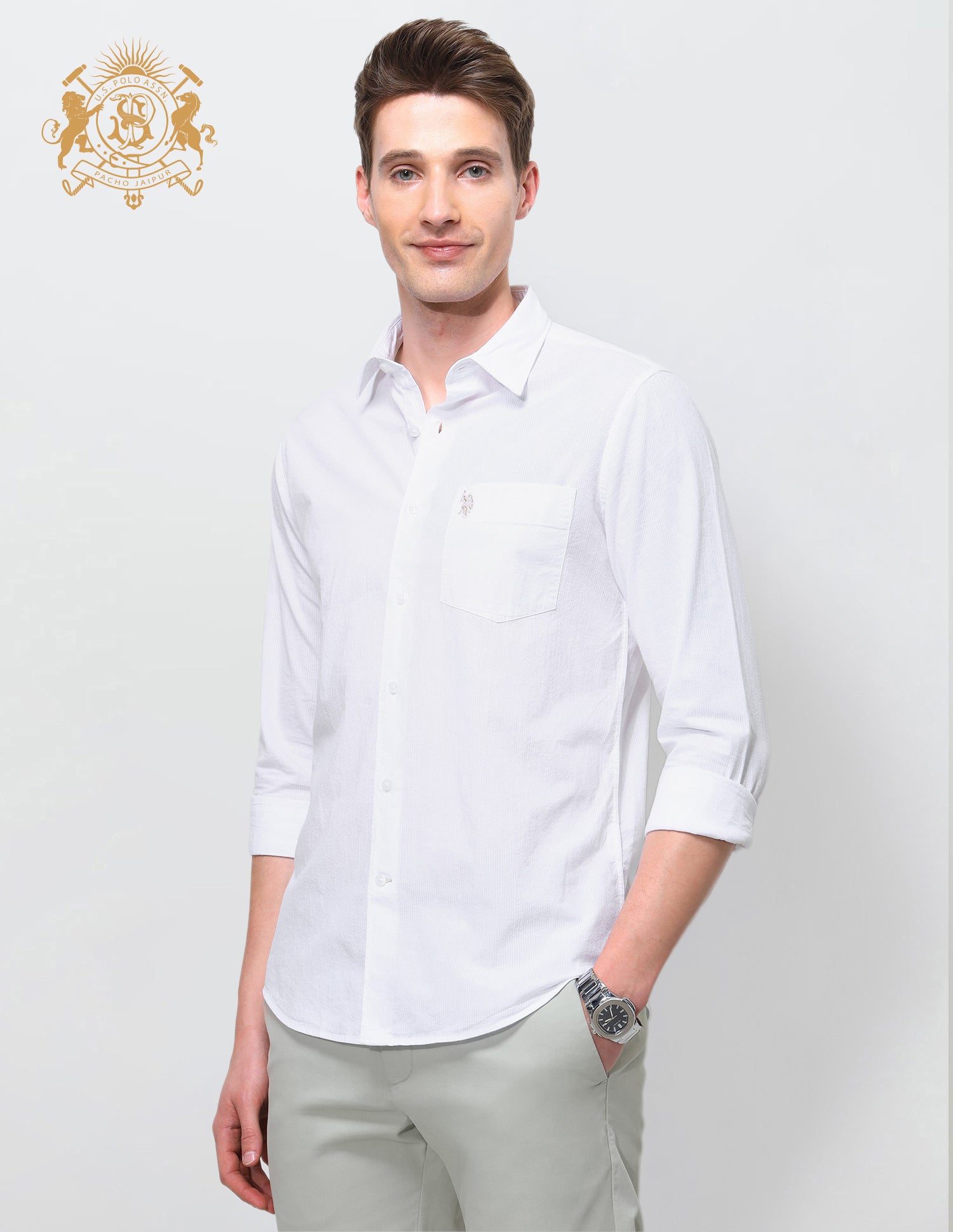 Seersucker Regular Fit Textured Shirt