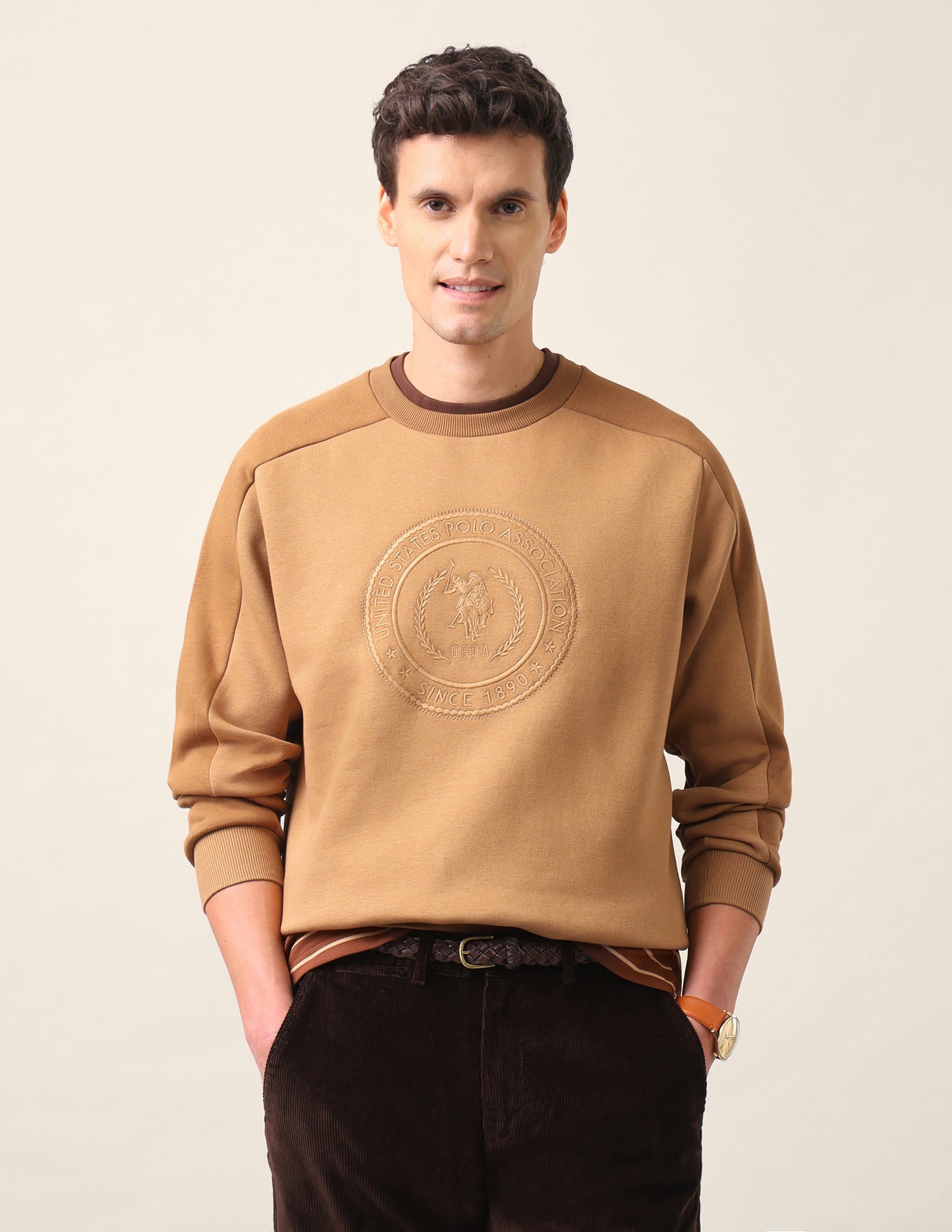 Crew Neck Embroidered Sweatshirt